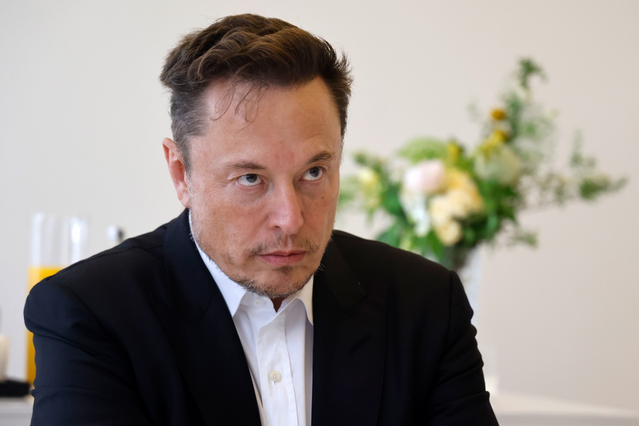 Musk sits on chair waiting